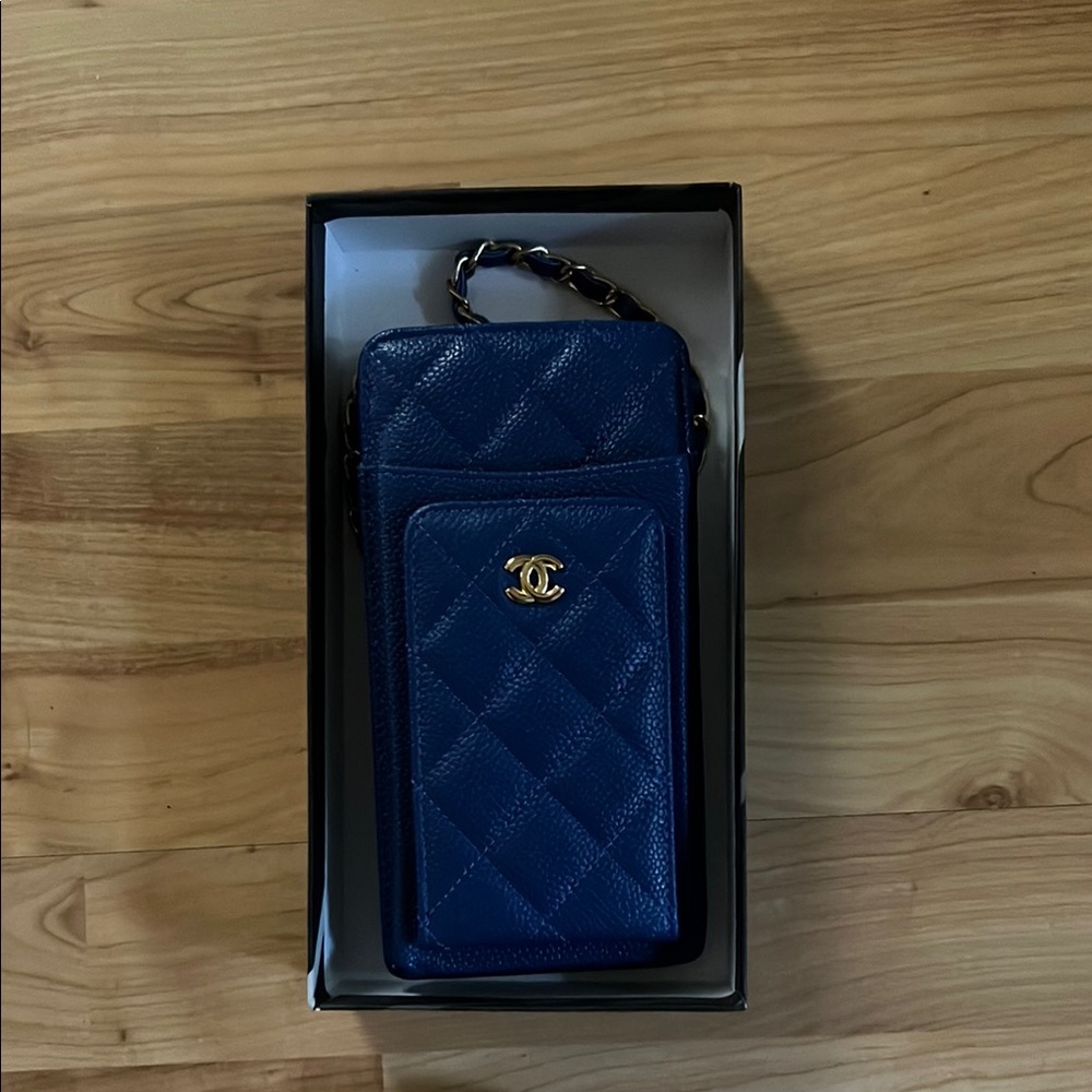 Chanel Blue Quilted Clutch